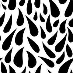 Black Water Drop Hippie Vintage seamless pattern. Abstract art print. Design for paper, covers, cards, fabrics, interior items and any.
