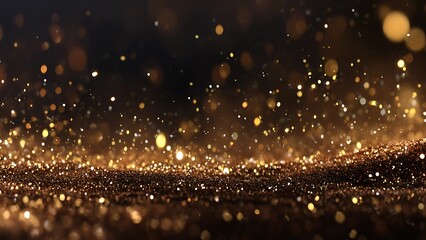Abstract Glittering Gold Particles