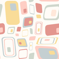 Sweet Colors Abstract Geometry seamless pattern. Abstract art print. Design for paper, covers, cards, fabrics, interior items and any.