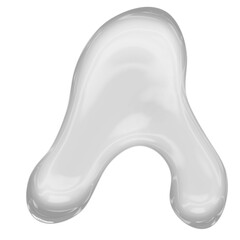 Abstract liquid bubble with a fluid, iridescent surface on a transparent background. Perfect for modern design projects, tech branding. 3D liquid Bubble.