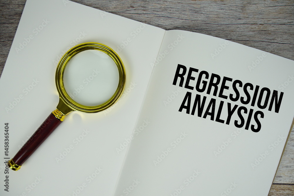 Aufkleber regression analysis text written on chalkboard with alarm clock on wooden background