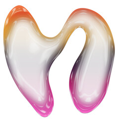 Abstract liquid bubble with a fluid, iridescent surface on a transparent background. Perfect for modern design projects, tech branding. 3D liquid Bubble.