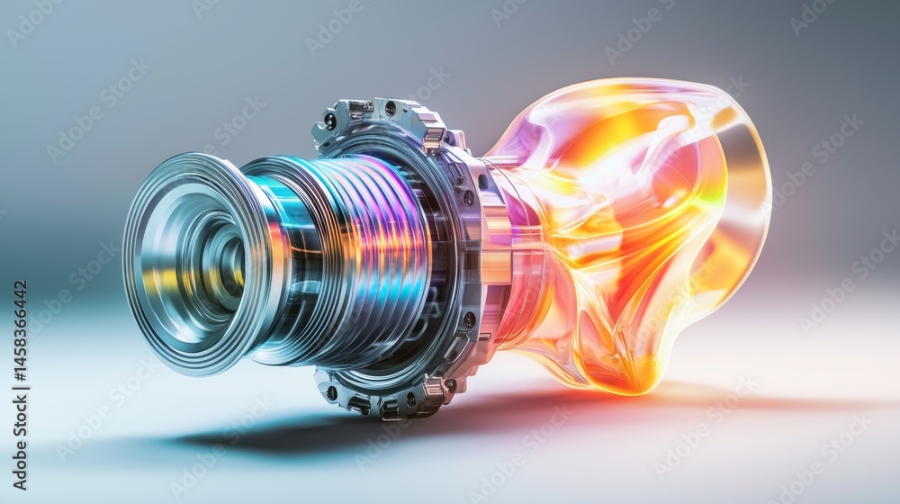 Aufkleber a vibrant and futuristic digital rendering of a mechanical component.