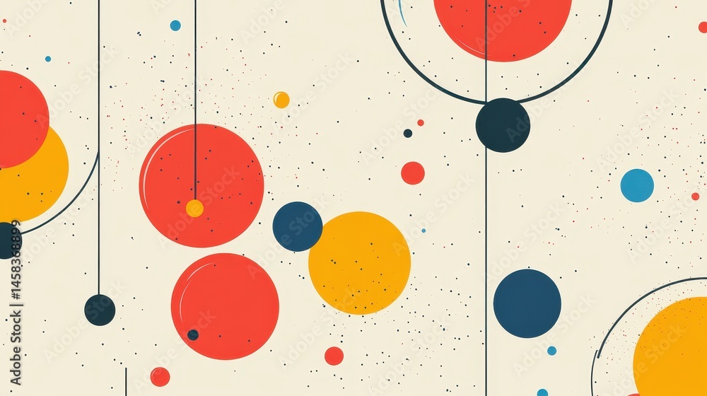 Poster vibrant circle abstract: a visually captivating composition featuring an array of colored circles, l