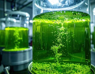 Green Algae Liquid Culture In Bioreactors