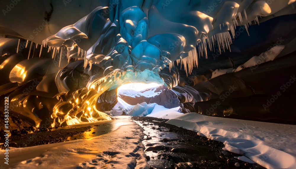 Poster abstract light tunnel design with dynamic composition