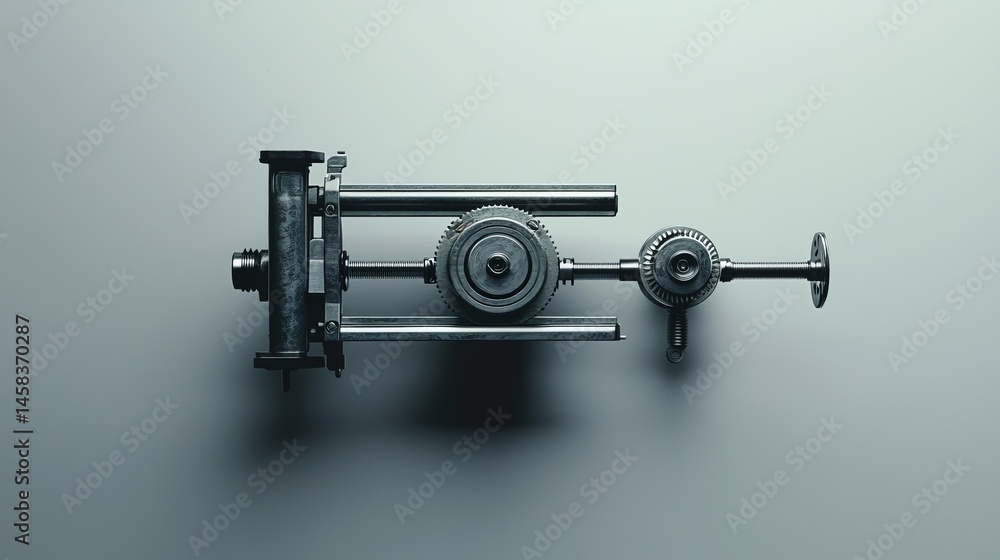 Poster close-up view of machinery components reflecting precision and engineering excellence.