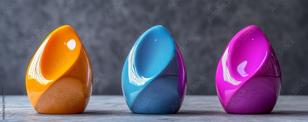 Poster colorful abstract shapes create a modern and playful design element.