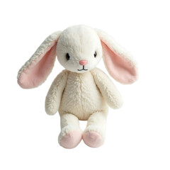 soft toy rabbit isolated transparent background.