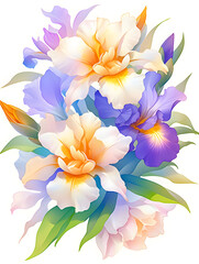 Fototapeta premium Flower plants beautiful spring flowers art petal element illustration
