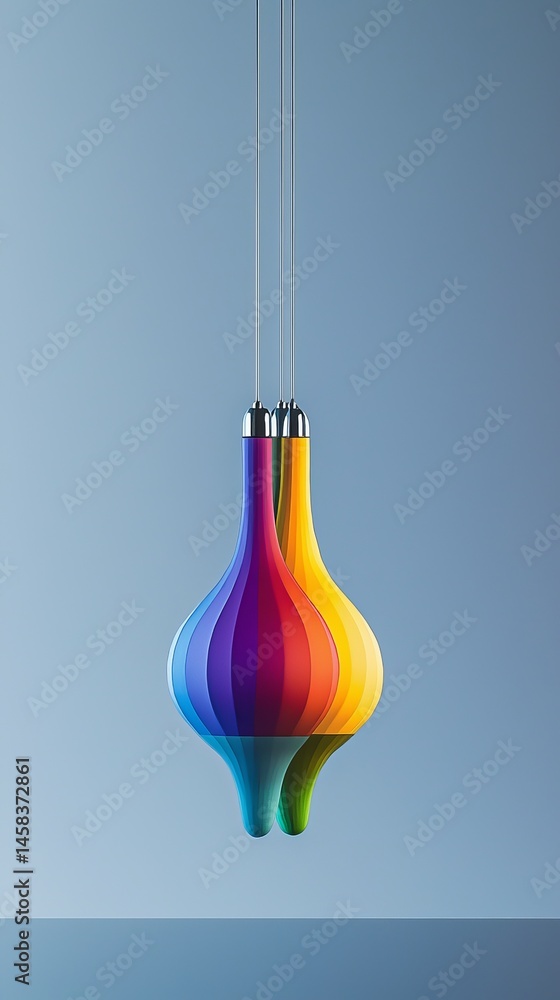 Aufkleber colorful hanging lamp with a modern design adding vibrancy to contemporary spaces.