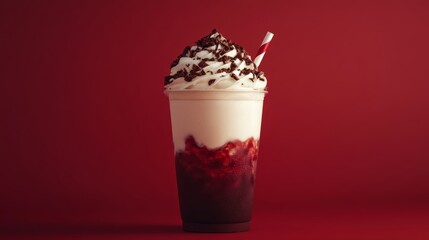 frappe drink half maroon half white 8k, ultrahigh resolution --ar 16:9 --style raw --stylize 250 --v 6.1 Job ID: d6202755-1ed6-45ae-8dca-2c0cccc59552