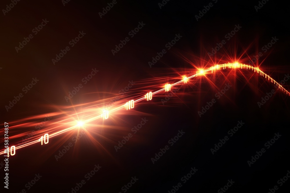 Poster quantum trail: a dynamic display of abstract light streaks traces a vivid path. the image evokes the