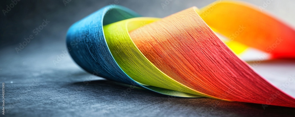Aufkleber colorful paper curls create a vibrant visual effect for creative design projects.