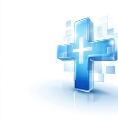 Obraz premium Innovative medical branding design digital healthcare graphic template modern environment creative viewpoint hyperrealistic concept