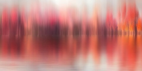 Autumnal Reflections: A painterly abstract of a body of water mirroring the vibrant hues of fall foliage, capturing the season's essence in a fluid and dreamlike composition.