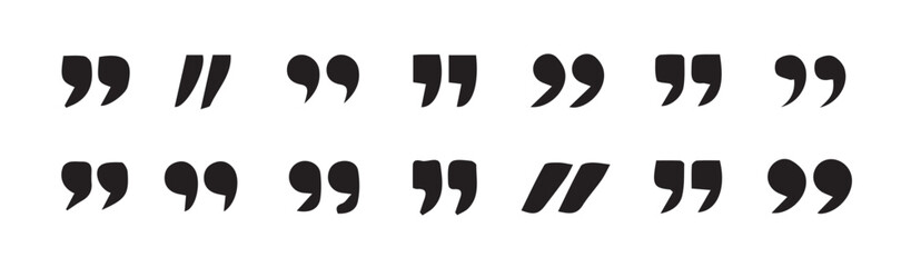 Quote icon set. Quote Icon Object, Quote Icon Picture, Quote Icon Image.quotation marks black isolated vector icon set. Speech mark icons. vector illustration eps 10.