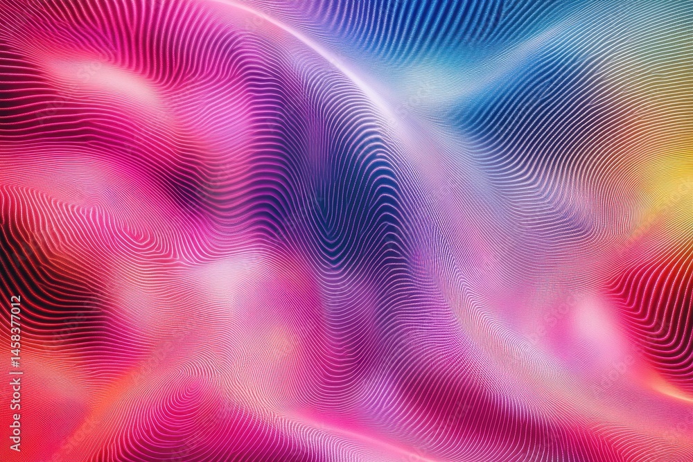 Poster abstract wavy design: this image presents a vibrant display of flowing abstract curves with a mix of
