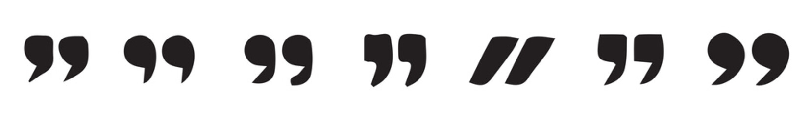 Vector black quote icon set. Set of quote mark, black sign isolated on white background. Vector illustration eps 10.