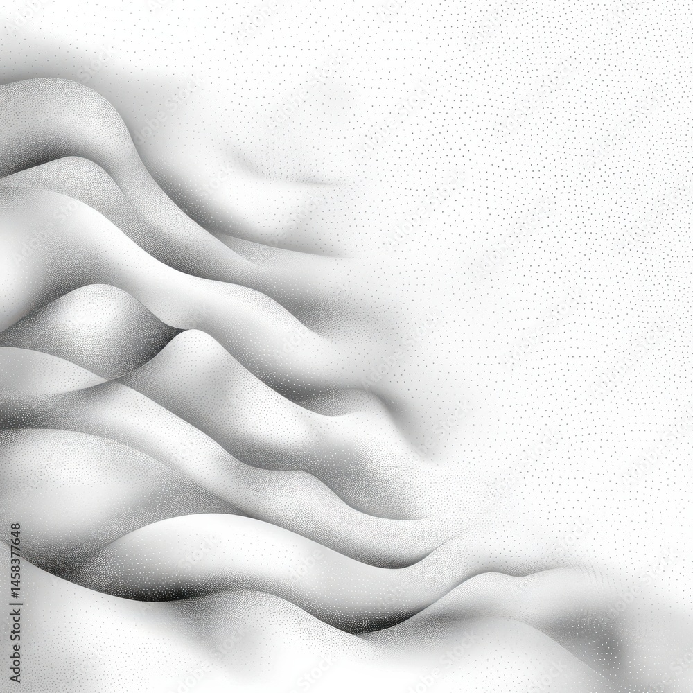 Poster hyperrealistic pencil line sketch waves abstract art digital background minimalist environment artis