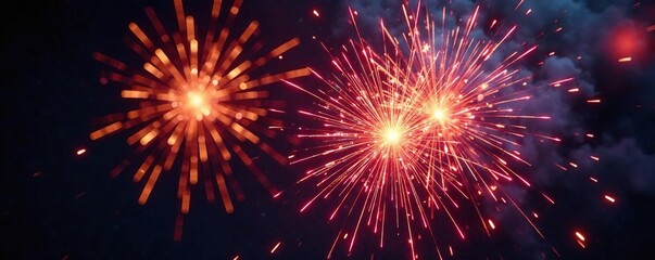 Brilliant colorful sparks burst on dark backdrop Festive explosion creates dynamic, celebratory atmosphere , explosion, dark, sparkle