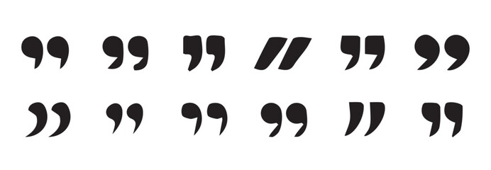 Set of quote mark, quotes icon vector sign design. Black quotes icon. Speech mark symbol.Speech mark. inverted commas symbol. vector illustration eps 10.