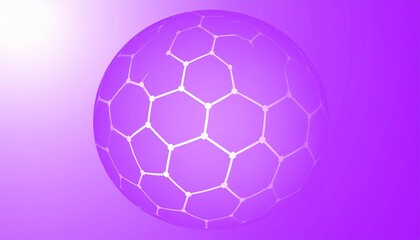 Fototapeta premium Abstract Purple Sphere with Hexagonal Pattern Geometric Background Design for Technology or Science