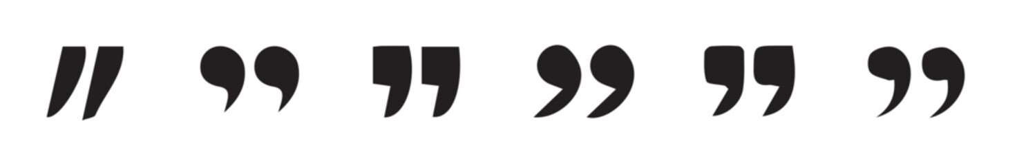 Vector black quote icon set. Set of quote mark, black sign isolated on white background. Vector illustration eps 10.