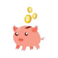 Cute Piggy Saving Money Icon