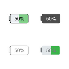Unique Half Battery Vector Icon