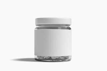 Supplement Jar Bottle Packaging Mockup on white background