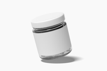 Supplement Jar Bottle Packaging Mockup on white background