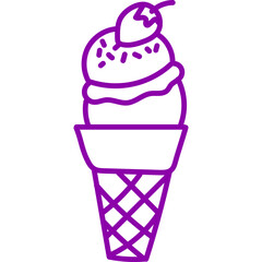 Ice Cream Hand Drawn Line 