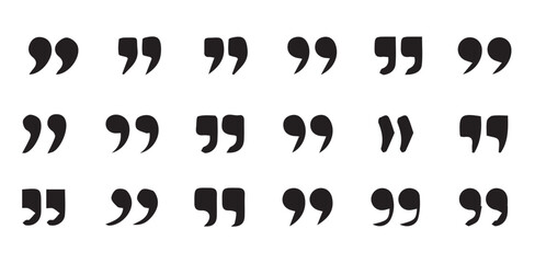 Quotes icon set. Quote marks. isolated on white background.Quotation marks.Black quotes icon collection.Vector quote sign.vector illustration eps 10.