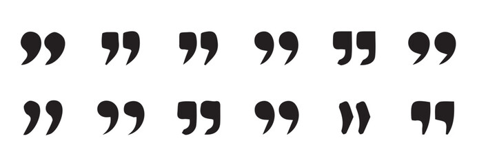 Quotes icon set. Quote marks. isolated on white background.Quotation marks.Black quotes icon collection.Vector quote sign.vector illustration eps 10.