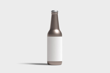 beverage bottle mockup with white background