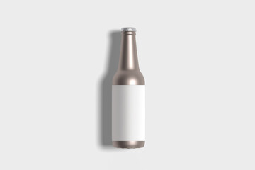 beverage bottle mockup with white background
