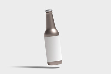 beverage bottle mockup with white background