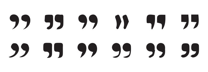 Quotes icon set. Quote marks. isolated on white background.Quotation marks.Black quotes icon collection.Vector quote sign.vector illustration eps 10.