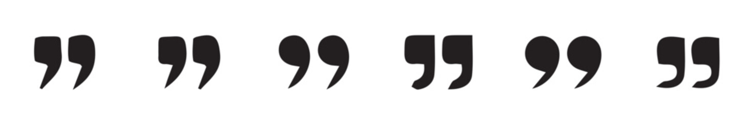 Vector black quote icon set. Set of quote mark, black sign isolated on white background. Vector illustration eps 10.