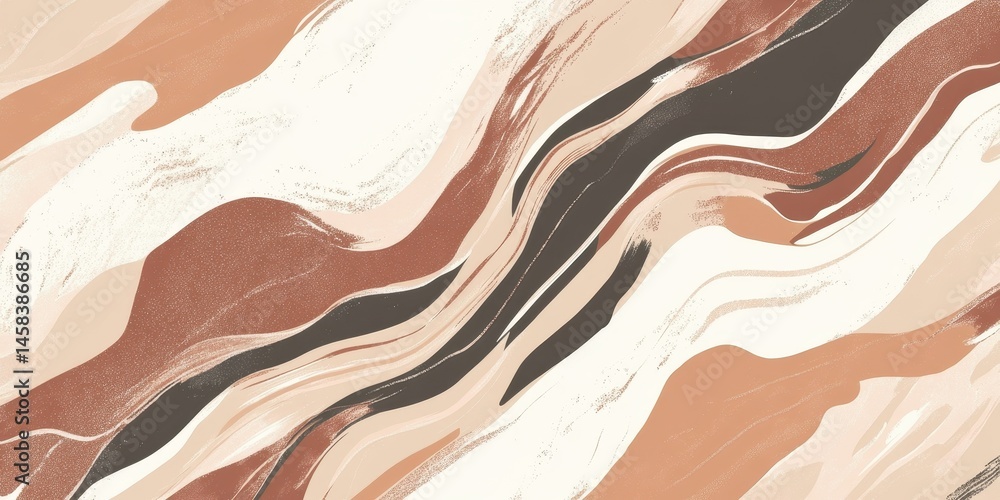 Aufkleber abstract earth tones: an exquisite composition of earth tones swirls and flows, creating a mesmerizi