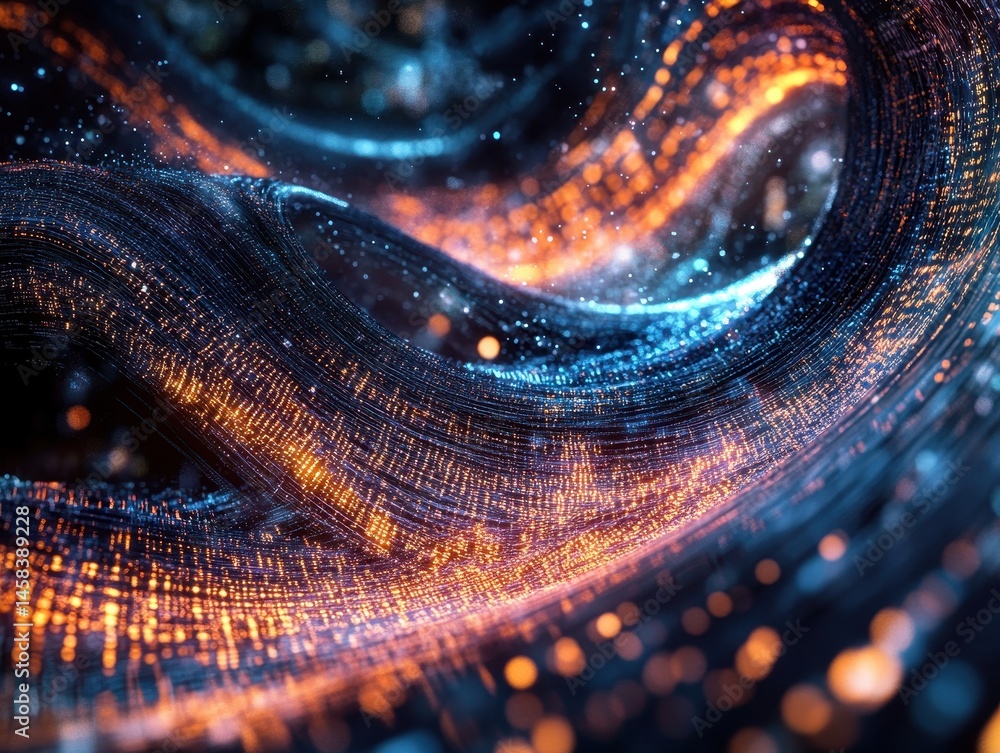 Poster abstract data flow visualization: the image showcases an abstract representation of data flow, with 