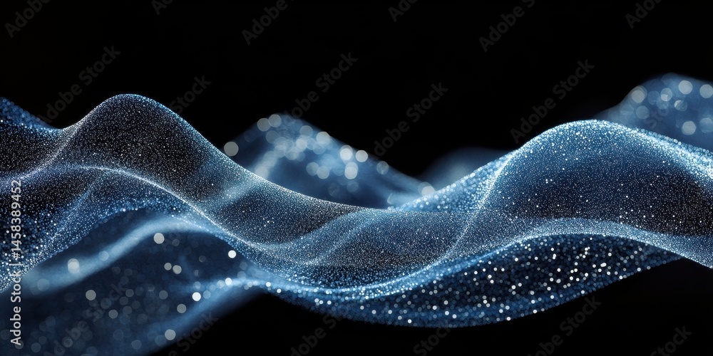 Poster digital waveform abstract: a captivating abstract rendering of a luminous digital waveform, shimmeri