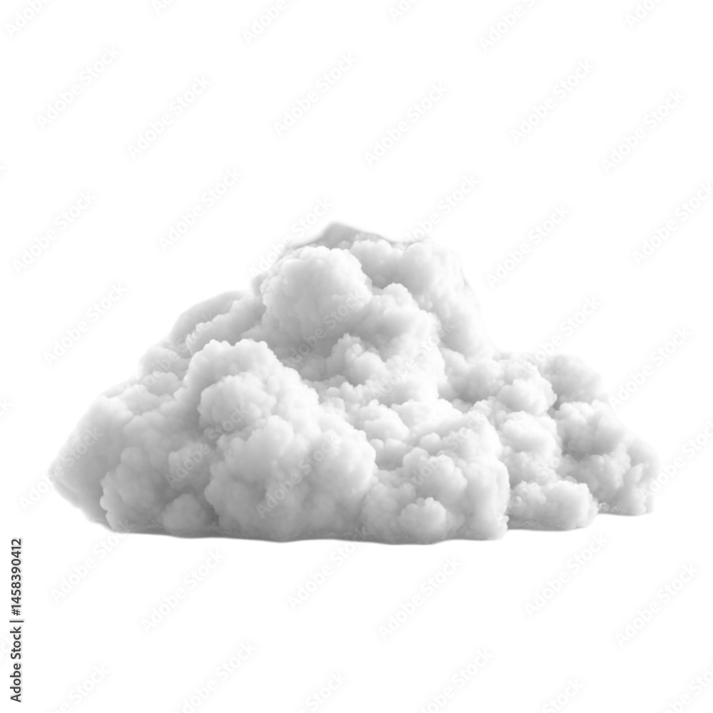 Poster a large fluffy white cloud isolated on white background a 3d rendering