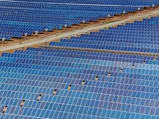 Solar farm in Malawi, Africa. It is a 20 mega watt farm that will produce electricity for the...