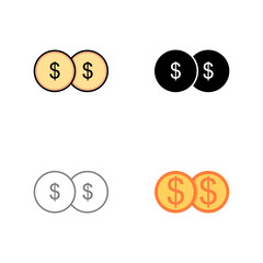 Unique Coins Vector Icon