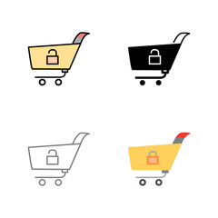 Unique Unlock Cart Vector Icon