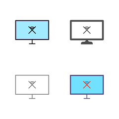 Unique Disconnected Network Vector Icon