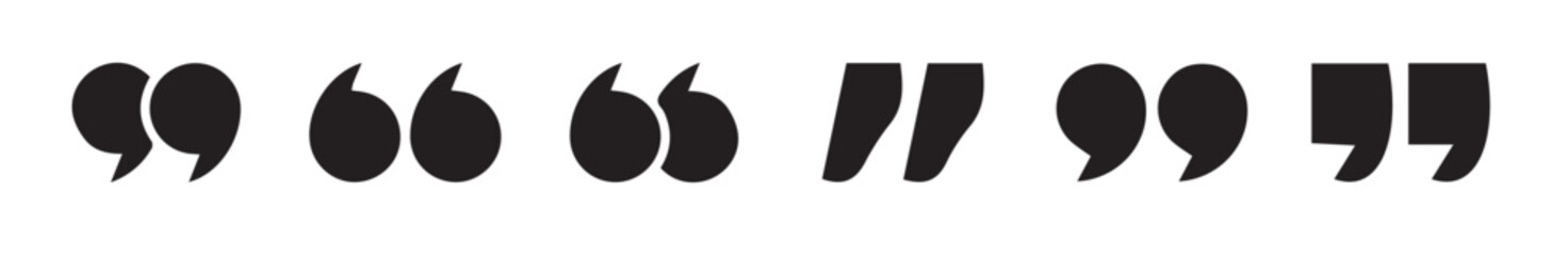 Set of quote mark icons isolated on white background.Quotation marks.Black quotes icon collection. quotation marks black isolated vector icon set. vector illustration eps 10.