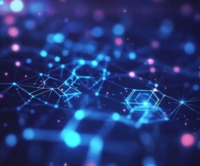 Digital Web of Connectivity: A vibrant abstract illustration of a digital network.